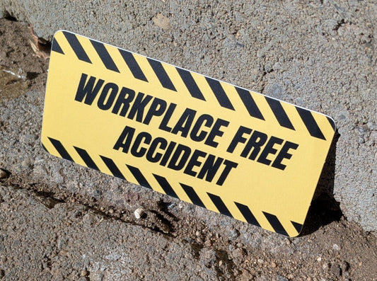 WORKPLACE FREE ACCIDENT rectangle sticker
